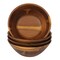 Acacia Wooden Serving Bowls, 7 Inch Set of 4 for Salad, Soup, Noodle and More